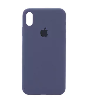 Чехол Silicone case (A) (с закрытым низом) для Apple iPhone X/XS Темный Синий / Midnight Blue