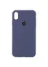 Чехол Silicone case (A) (с закрытым низом) для Apple iPhone X/XS Темный Синий / Midnight Blue