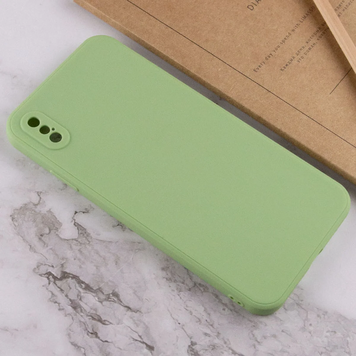 Силіконовий чохол Candy Full Camera для Apple iPhone X / XS (5.8 ") Фісташковий