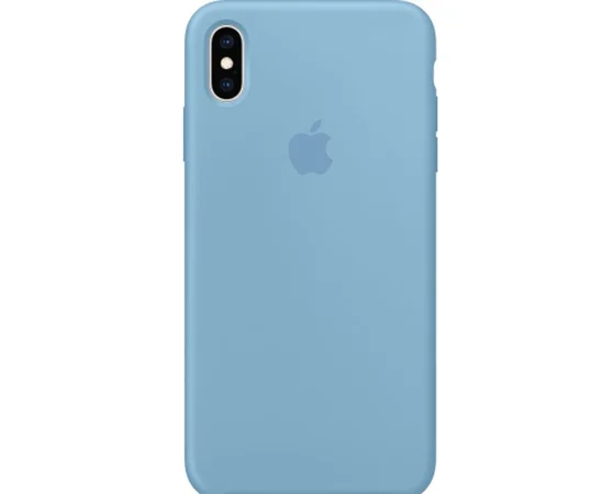 Чехол Silicone case (A) (с закрытым низом) для Apple iPhone X/XS Голубой / Cornflower