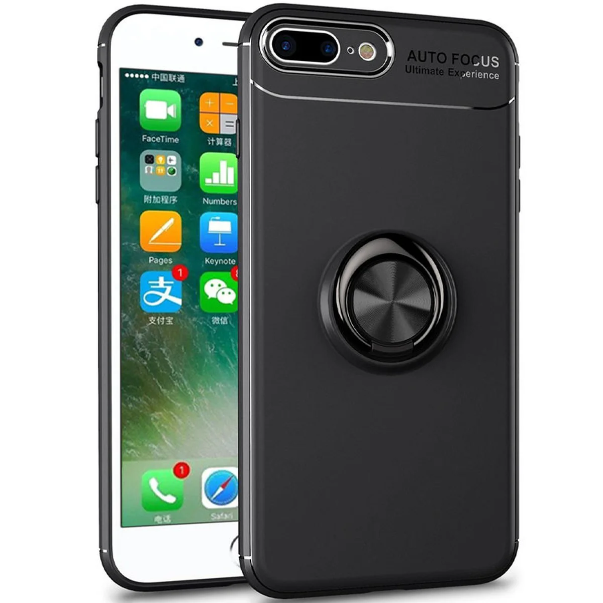 TPU чехол Deen ColorRing под магнитный держатель (opp) для Apple iPhone X / XS (5.8") Черный / Черный