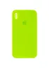 Чехол Silicone Case Square Full Camera Protective (AA) для Apple iPhone XS (5.8") Салатовый / Neon green