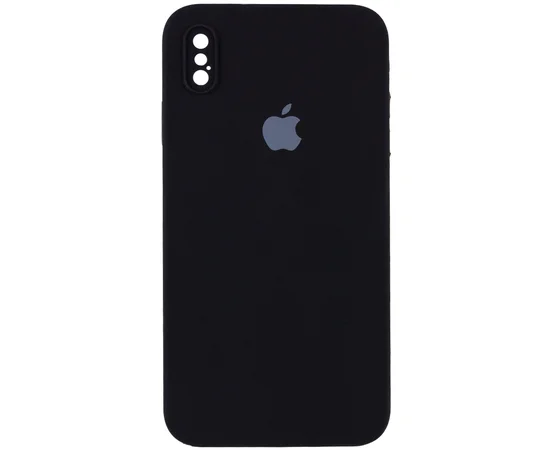 Чехол Silicone Case Square Full Camera Protective (AA) для Apple iPhone XS (5.8") Черный / Black