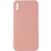 Силиконовый чехол Candy Full Camera для Apple iPhone X / XS (5.8") Розовый / Pink Sand