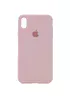 Чехол Silicone case (A) (с закрытым низом) для Apple iPhone X/XS Розовый / Pink Sand