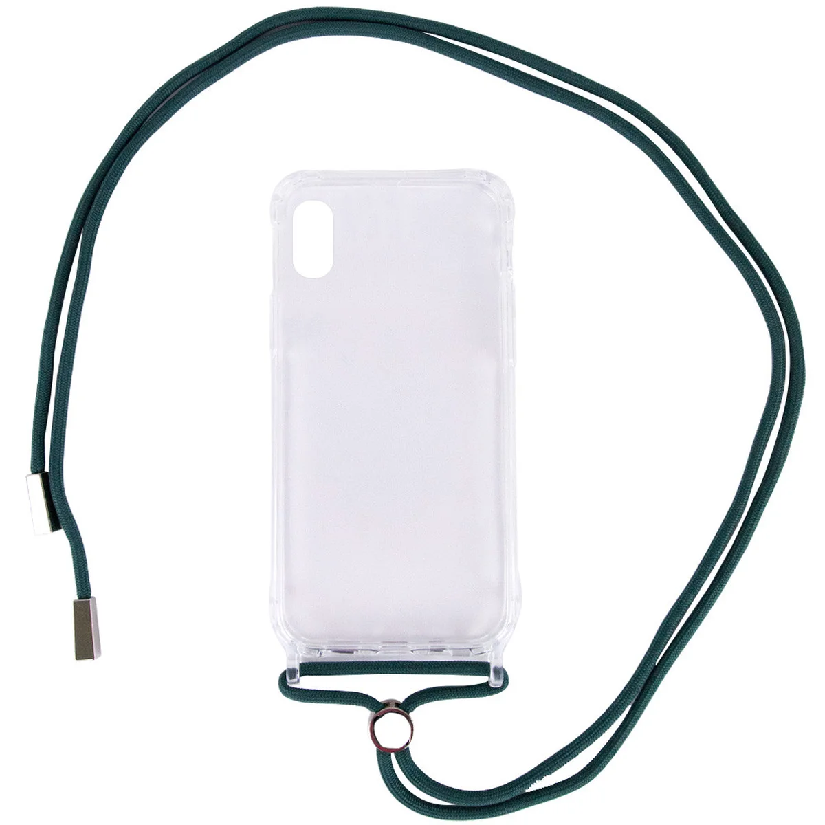 Чехол TPU Crossbody Transparent для Apple iPhone X / XS (5.8") Зеленый / Forest green