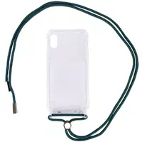 Чехол TPU Crossbody Transparent для Apple iPhone X / XS (5.8") Зеленый / Forest green