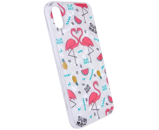 Накладка Glue Case Фламинго для Apple iPhone X/XS Белый