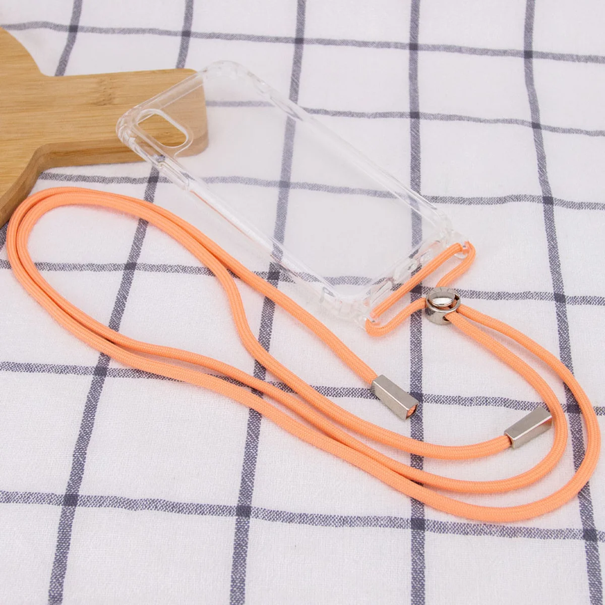 Чохол TPU Crossbody Transparent для Apple iPhone X / XS (5.8 ") Персиковий