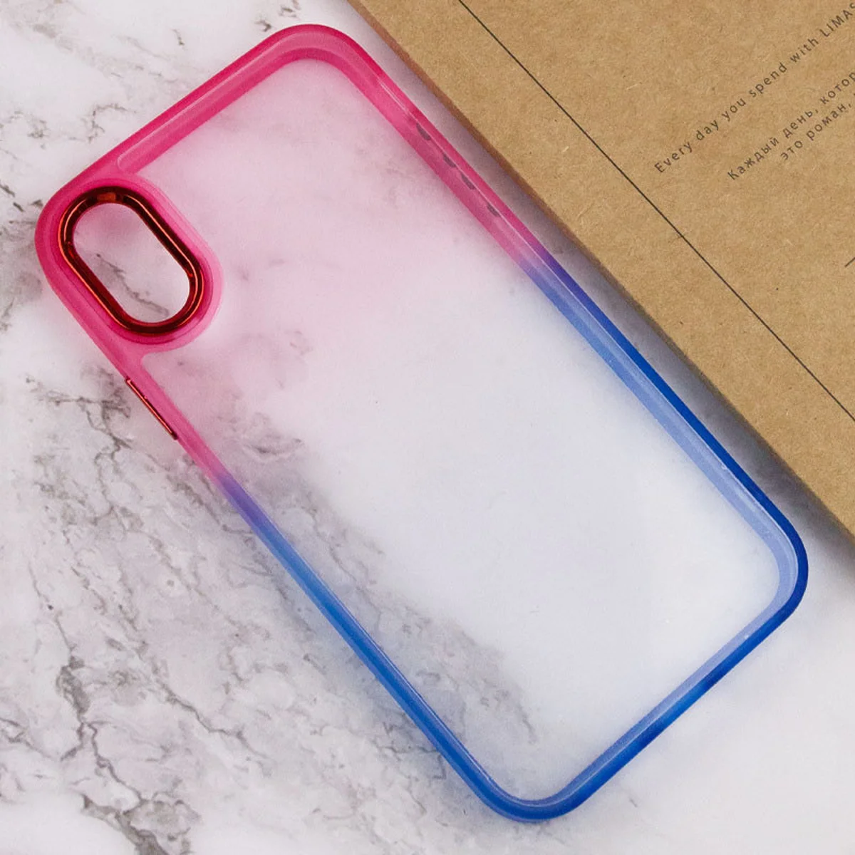 Чехол TPU+PC Fresh sip series для Apple iPhone X / XS (5.8") Синий / Розовый