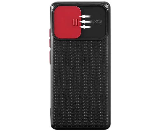 Чохол Camshield Black TPU зі шторкою захищає камеру для Apple iPhone X / XS (5.8 ") Чорний / Червоний