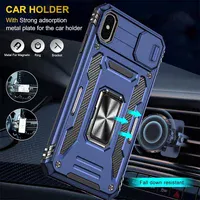 Ударопрочный чехол Camshield Army Ring для Apple iPhone X / XS (5.8") Синий / Navy