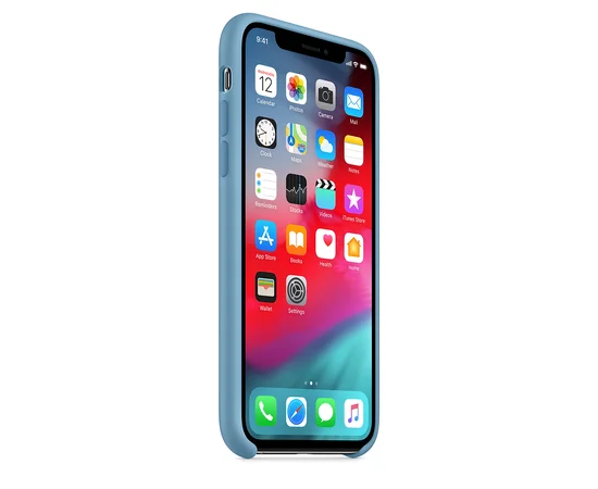 Чехол Silicone case (A) для Apple iPhone X/XS Голубой / Cornflower