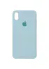 Чехол Silicone case (A) (с закрытым низом) для Apple iPhone X/XS Бирюзовый / Turquoise