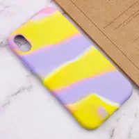 Чехол Silicone case full Aquarelle для Apple iPhone X / XS (5.8") Сиренево-желтый