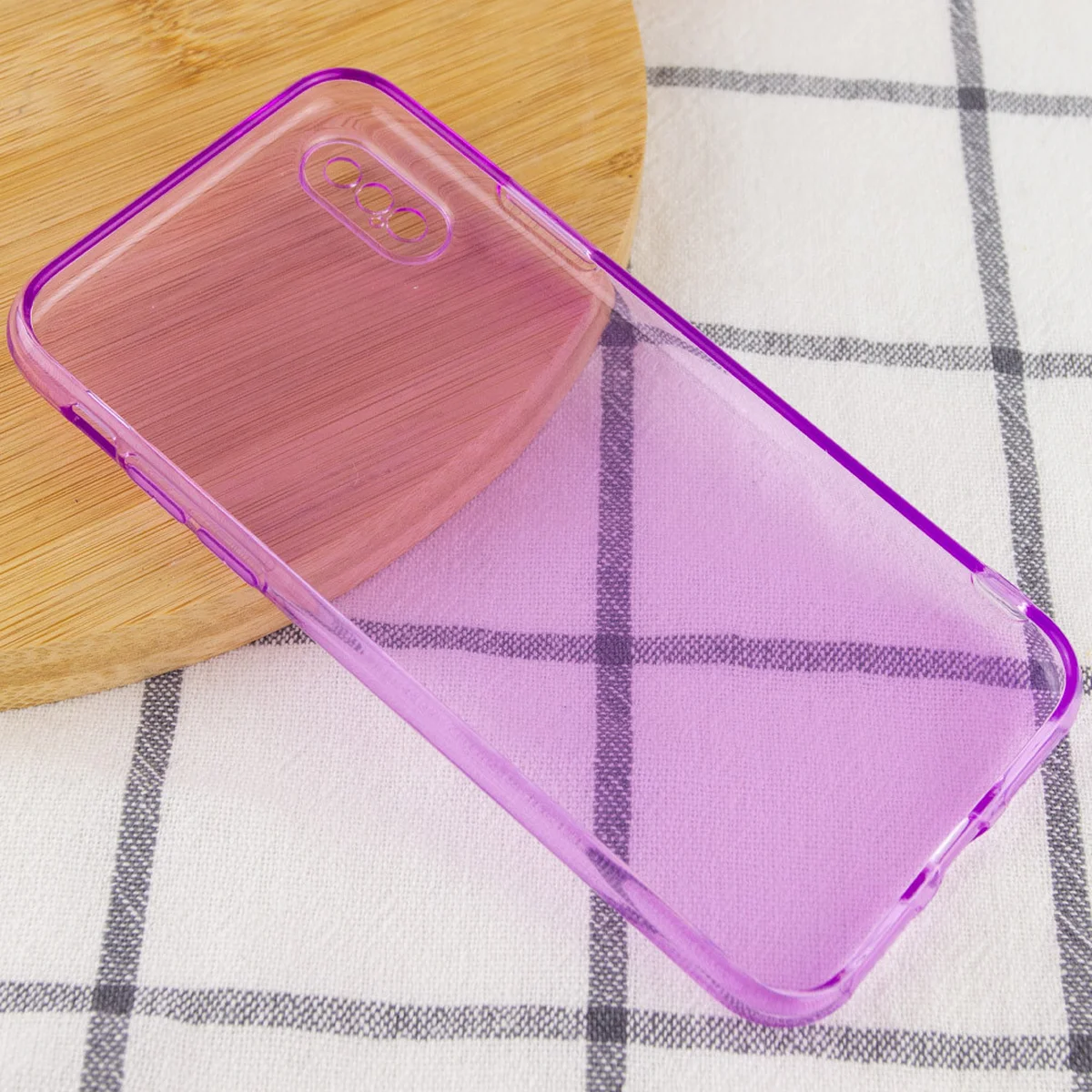 Матовий напівпрозорий TPU чохол із захистом камери для Apple iPhone X / XS (5.8 ") Бузковий / Lilac