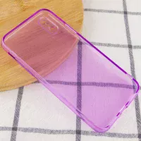 Матовий напівпрозорий TPU чохол із захистом камери для Apple iPhone X / XS (5.8 ") Бузковий / Lilac