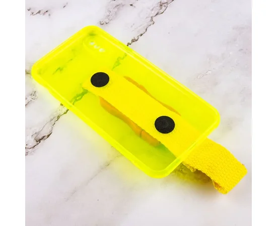 Чехол Handfree с цветным ремешком для Apple iPhone X / XS (5.8") Желтый