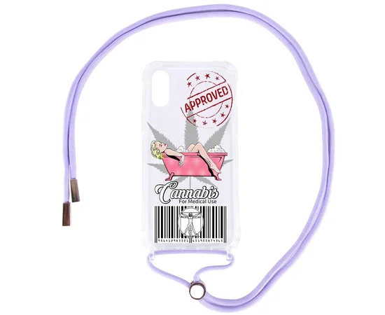 Чохол TPU Crossbody Street Style для Apple iPhone X / XS (5.8 ") Merlin / Бузковий