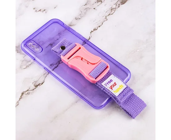 Чохол Handfree з кольоровим ремінцем для Apple iPhone X/XS (5.8") Фіолетовий