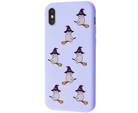 TPU чохол WAVE Fancy для Apple iPhone X / XS (5.8 ") Bear on broom / Light purple