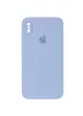 Чехол Silicone Case Square Full Camera Protective (AA) для Apple iPhone XS (5.8") Голубой / Mist blue