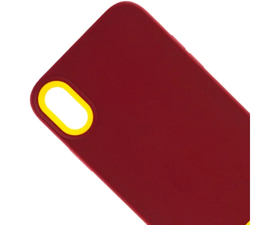Чехол TPU+PC Bichromatic для Apple iPhone XR (6.1") Brown burgundy / Yellow