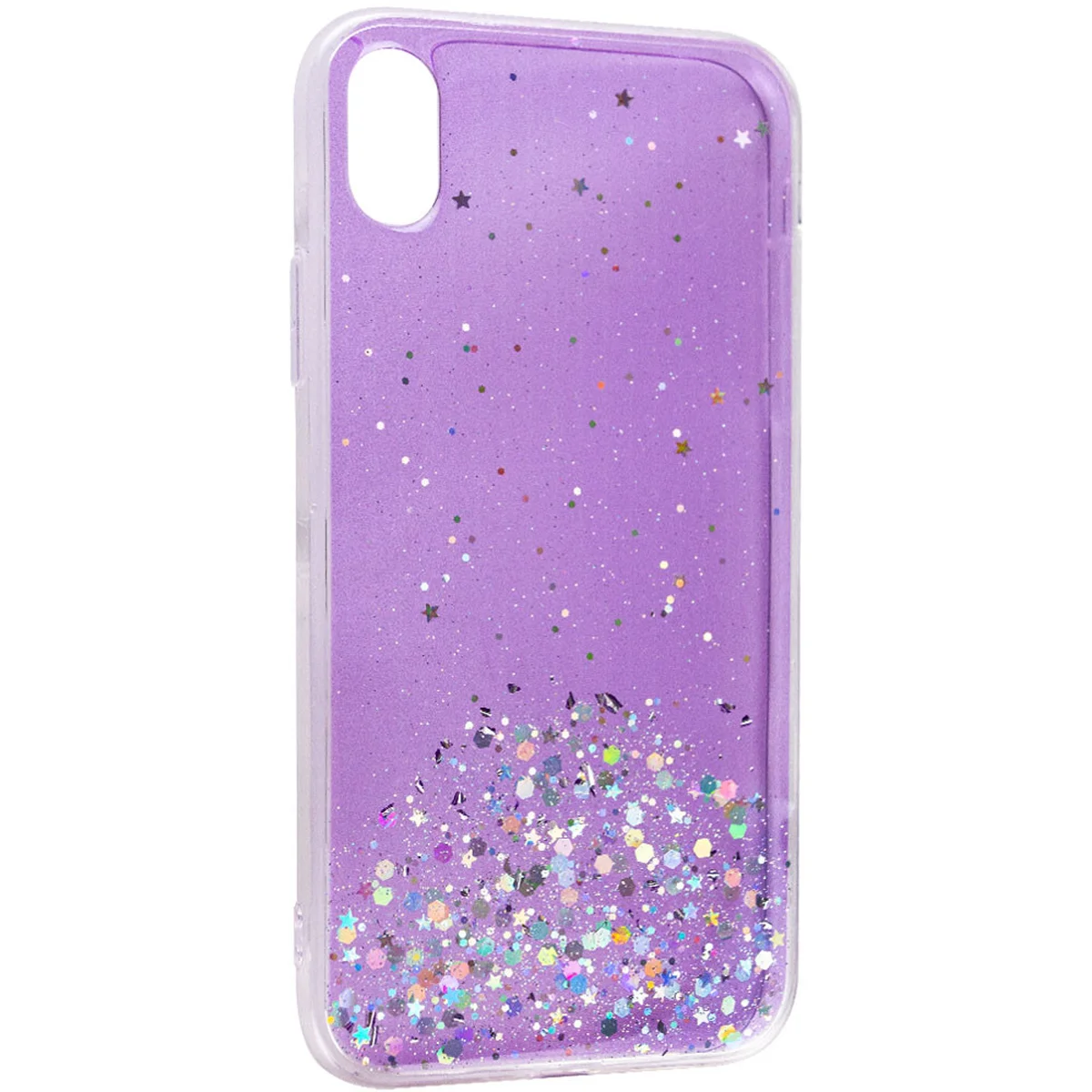 TPU чохол Star Glitter для Apple iPhone XR (6.1 ") Прозорий / Бузковий
