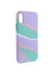 Чехол Silicone case full Aquarelle для Apple iPhone XR (6.1") Бирюзово-сиреневый