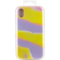 Чехол Silicone case full Aquarelle для Apple iPhone XR (6.1") Сиренево-желтый