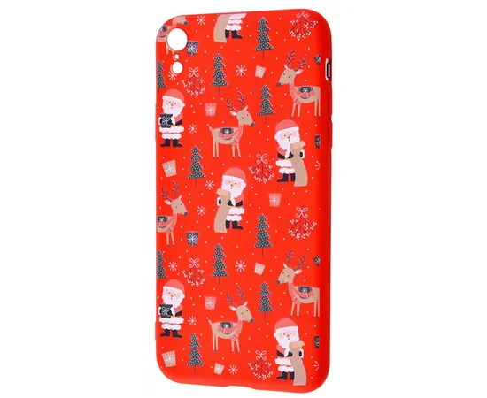 TPU чехол WAVE Fancy для Apple iPhone XR (6.1") Santa Claus and Deer / Red
