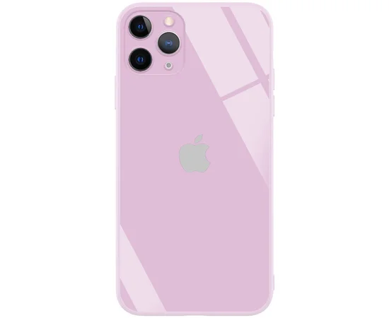TPU+Glass чехол GLOSSY Logo Full camera (opp) для Apple iPhone XR (6.1") Розовый / Pink Sand