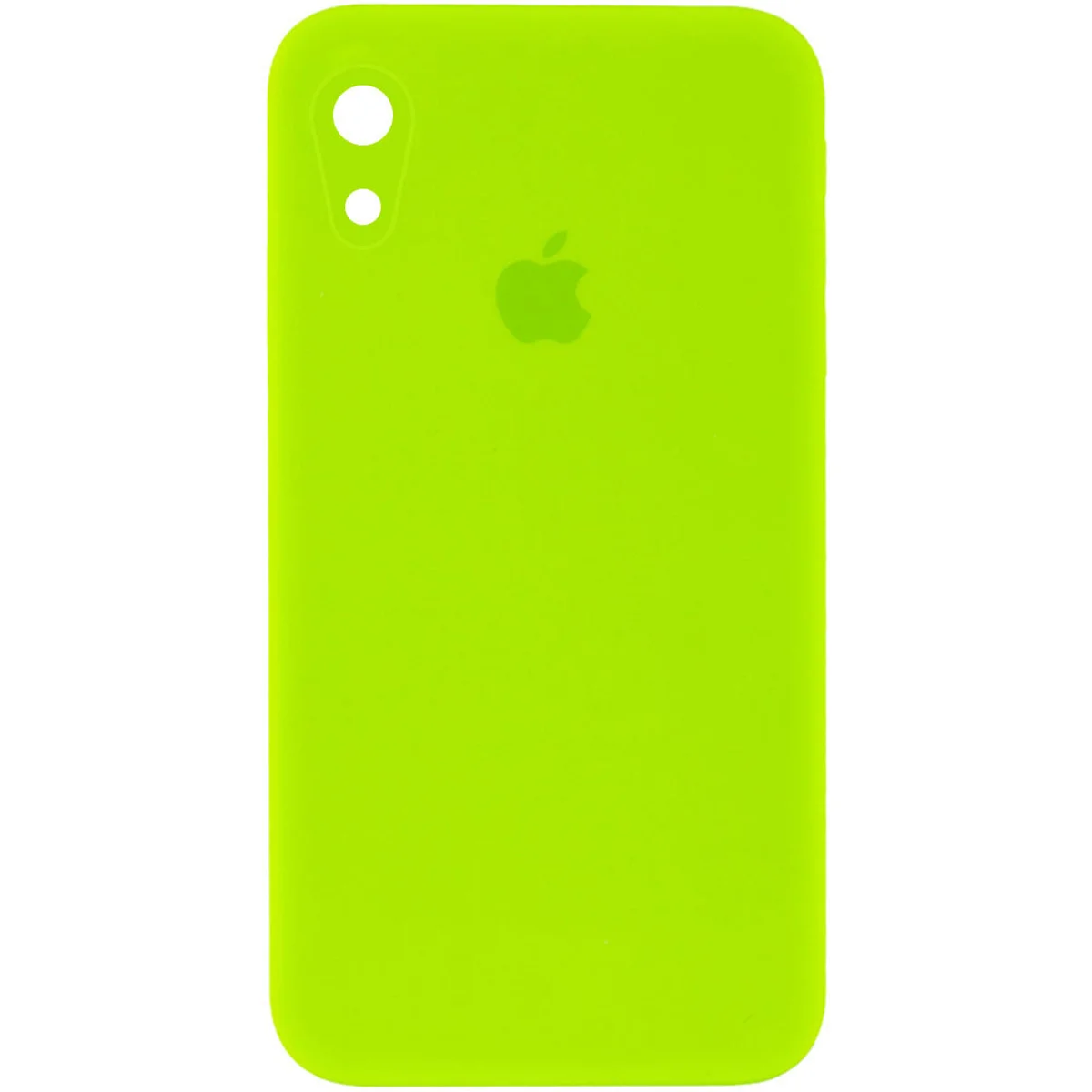 Чехол Silicone Case Square Full Camera Protective (AA) для Apple iPhone XR (6.1") Салатовый / Neon green
