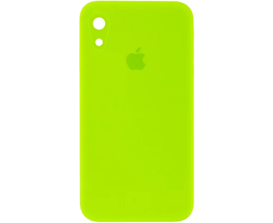 Чохол Silicone Case Square Full Camera Protective (AA) для Apple iPhone XR (6.1 ") Салатовий / Neon green