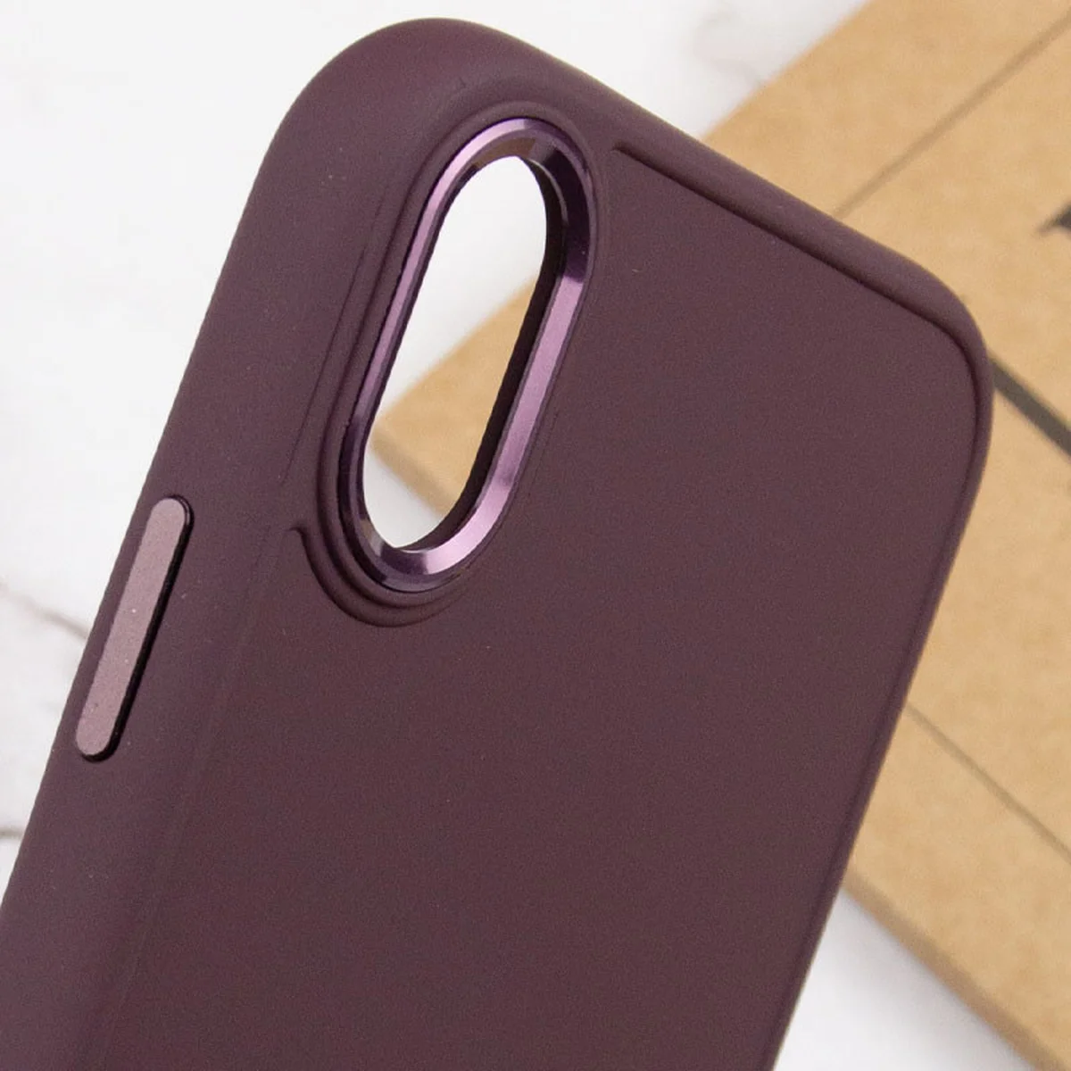 TPU чехол Bonbon Metal Style для Apple iPhone XR (6.1") Бордовый / Plum