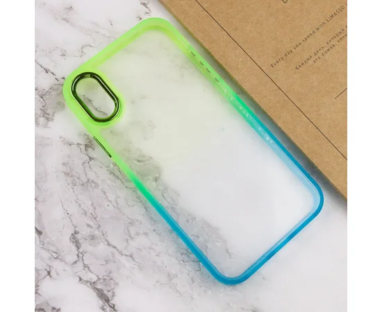Чехол TPU+PC Fresh sip series для Apple iPhone XR (6.1") Бирюзовый / Лимонный