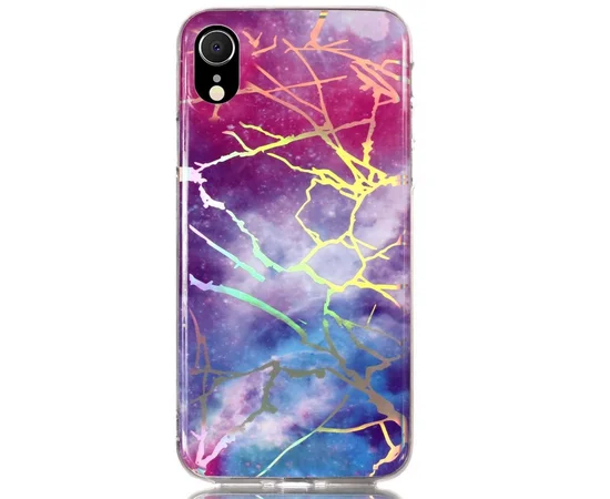 TPU чехол Marble Series для Apple iPhone XR (6.1") Синий / Сиреневый