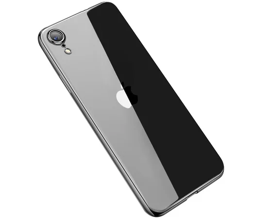 Прозрачный силиконовый чехол с глянцевой окантовкой Full Camera для Apple iPhone XR (6.1") Черный