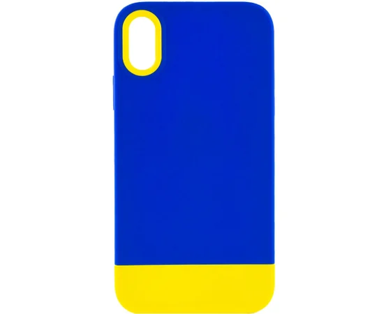 Чехол TPU+PC Bichromatic для Apple iPhone XR (6.1") Navy Blue / Yellow