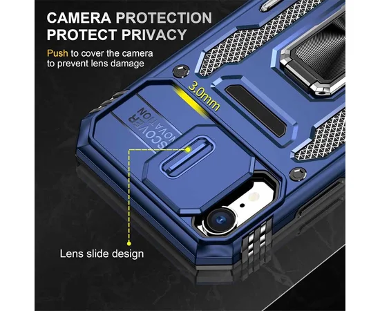 Ударопрочный чехол Camshield Army Ring для Apple iPhone XR (6.1") Синий / Navy