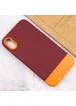 Чехол TPU+PC Bichromatic для Apple iPhone XR (6.1") Brown burgundy / Orange