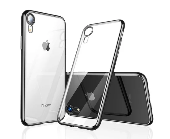 TPU+Glass чехол Clear для Apple iPhone XR (6.1") Бесцветный / Черный