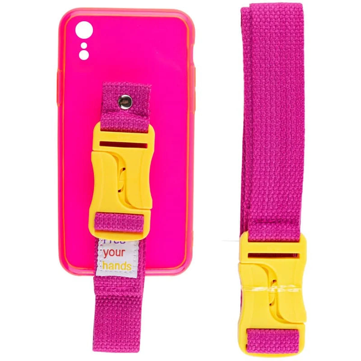 Чохол Handfree з кольоровим ремінцем для Apple iPhone XR (6.1") Рожевий