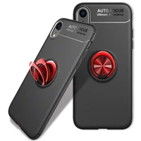 TPU чохол Deen ColorRing під магнітний тримач (opp) для Apple iPhone XR (6.1 ") Чорний / Червоний