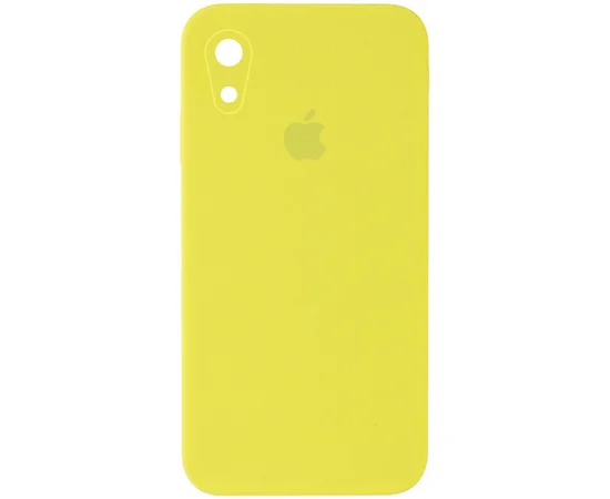 Чехол Silicone Case Square Full Camera Protective (AA) для Apple iPhone XR (6.1") Желтый / Bright Yellow