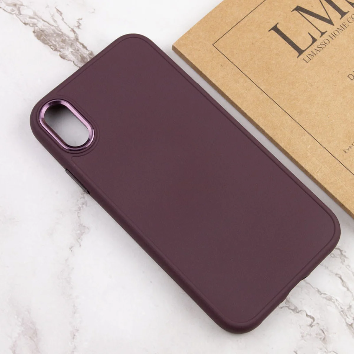 TPU чехол Bonbon Metal Style для Apple iPhone XR (6.1") Бордовый / Plum