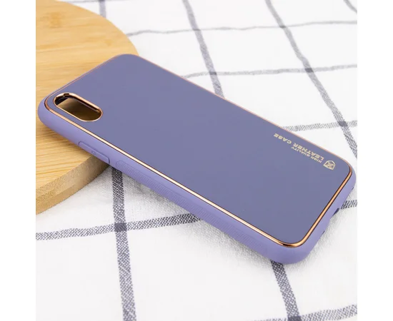 Кожаный чехол Xshield для Apple iPhone XR (6.1") Серый / Lavender Gray