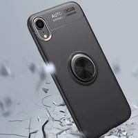 TPU чехол Deen ColorRing под магнитный держатель (opp) для Apple iPhone XR (6.1") Черный / Черный