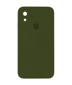 Чехол Silicone Case Square Full Camera Protective (AA) для Apple iPhone XR (6.1") Зеленый / Dark Olive