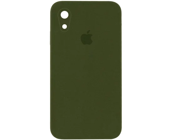 Чехол Silicone Case Square Full Camera Protective (AA) для Apple iPhone XR (6.1") Зеленый / Dark Olive